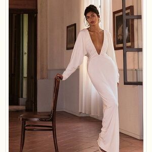 PrettyLittleThing White Long Sleeve Dress